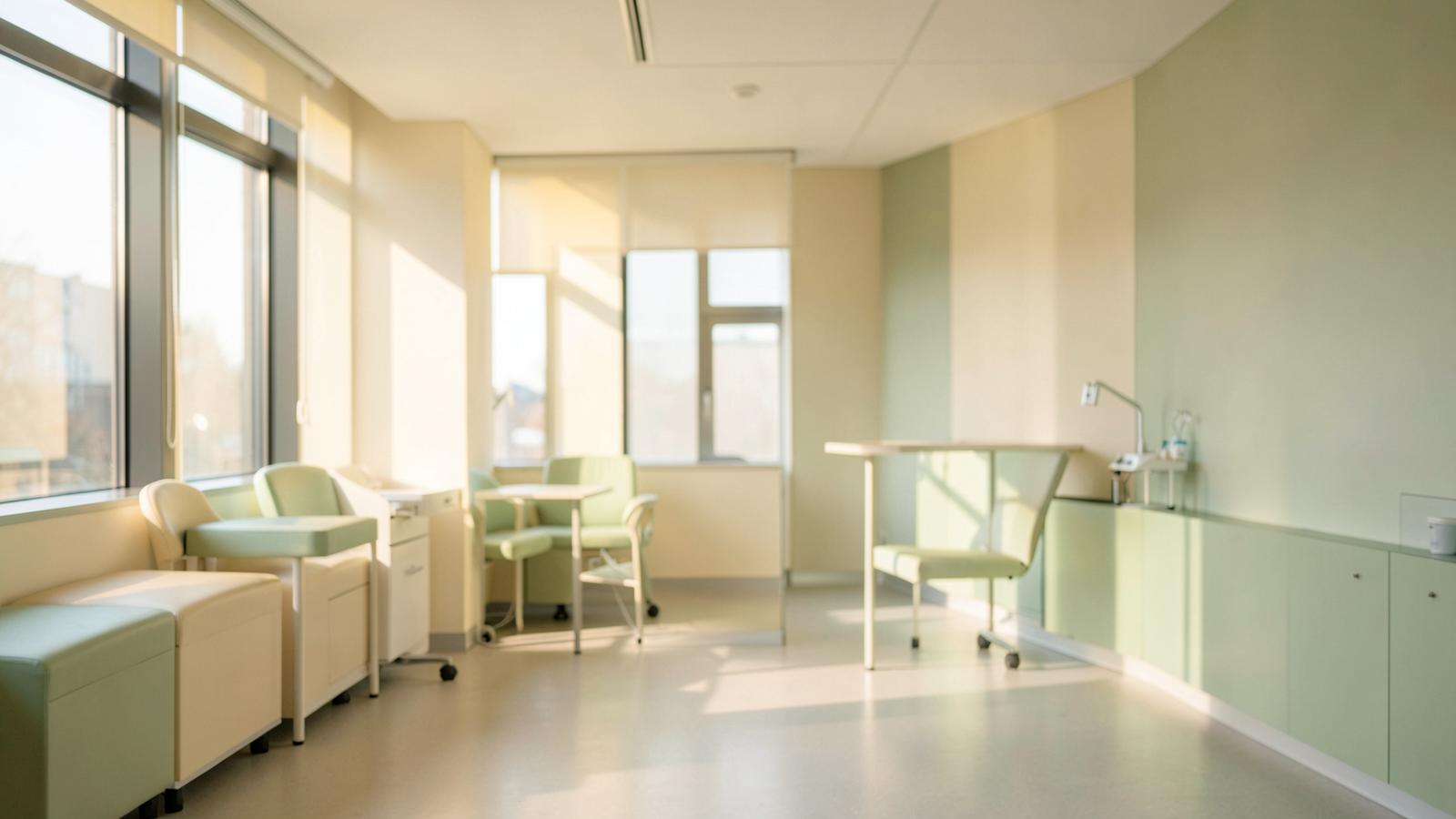 Sunlit clinic exam room